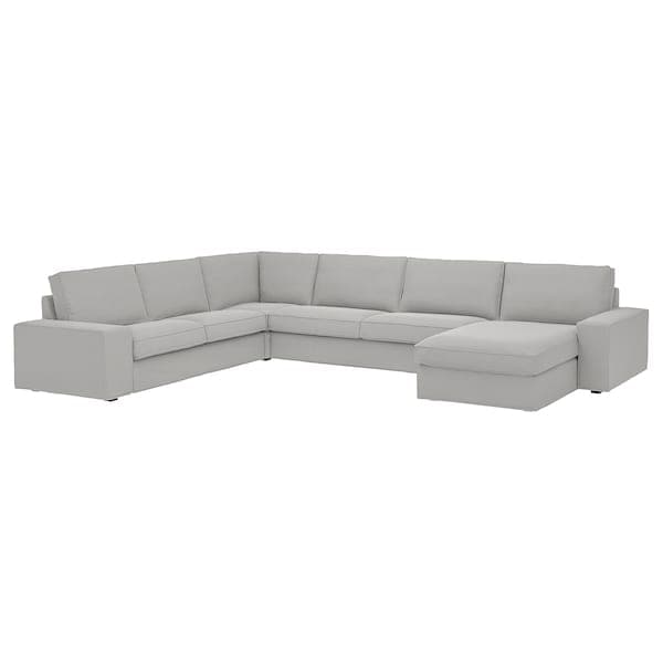 KIVIK - 6 seater angol sofa/chaise-longue, Tallmyra white/black , - best price from Maltashopper.com 19484696