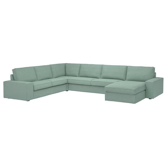 Ikea KIVIK - 6 seater angol sofa/chaise-longue, Tallmyra light green ,