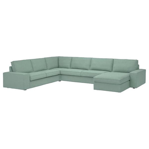 KIVIK - 6 seater angol sofa/chaise-longue, Tallmyra light green ,