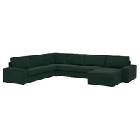 KIVIK - 6 seater angol sofa/chaise-longue, Tallmyra dark green , - best price from Maltashopper.com 59484699