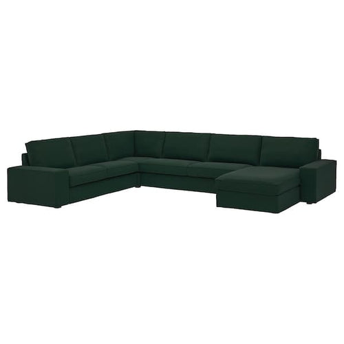 KIVIK - 6 seater angol sofa/chaise-longue, Tallmyra dark green ,