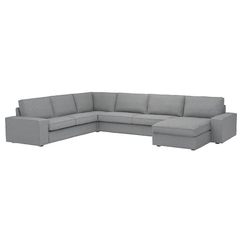 KIVIK 6-seat corner sofa / chaise longue, Tibbleby beige / gray ,