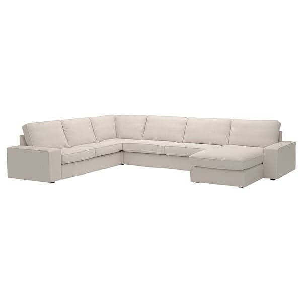 Ikea KIVIK - 6 seater corner sofa/chaise-longue, Tresund light beige