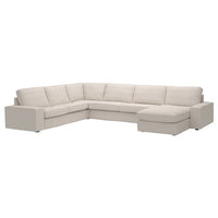 KIVIK corner sofa, 6-seat w chaise longue, Tresund light beige, 24x83x163 cm