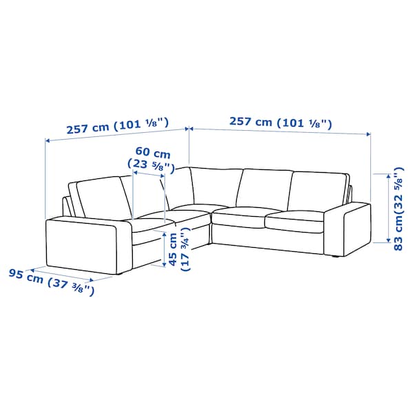 KIVIK - 4 seater corner sofa, Tallmyra white/black , - best price from Maltashopper.com 09484729
