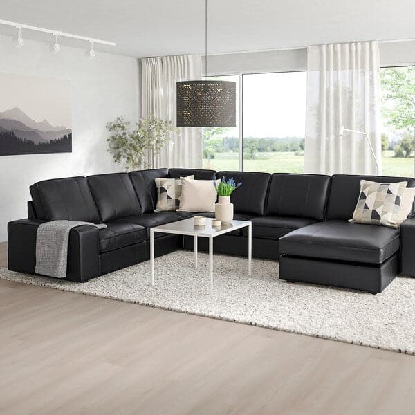 Ikea KIVIK 5 seater corner sofa, with chaise longue / Grann / Bomstad black ,