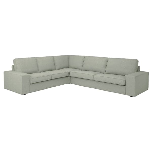 KIVIK - 5-seater corner sofa, Gunnared light green ,