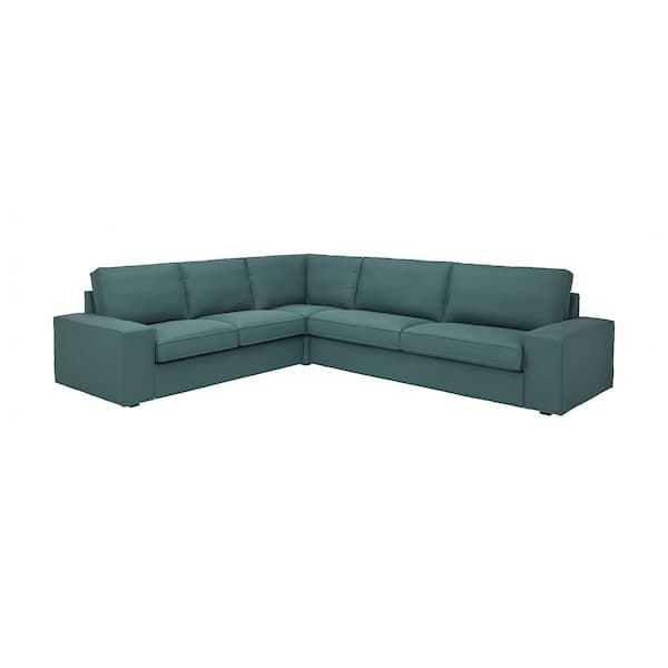 KIVIK 5-seat corner sofa, Kelinge gray-turquoise , - best price from Maltashopper.com 09443017