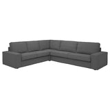 KIVIK corner sofa, 5-seat, Tallmyra medium grey, 24x83x95 cm
