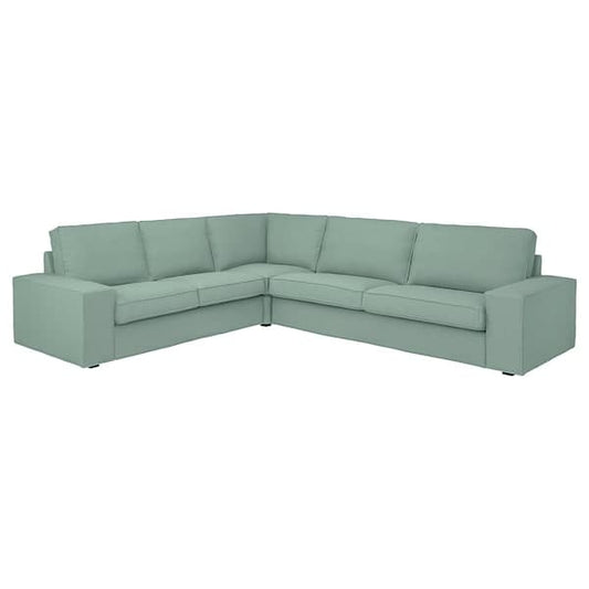 KIVIK - 5 seater corner sofa, Tallmyra light green , - best price from Maltashopper.com 99484720