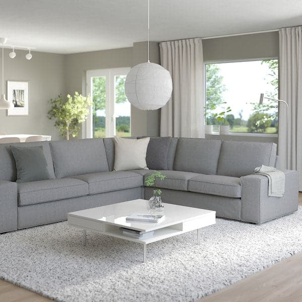 KIVIK 5-seat corner sofa, Tibbleby beige / gray , - best price from Maltashopper.com 39440475