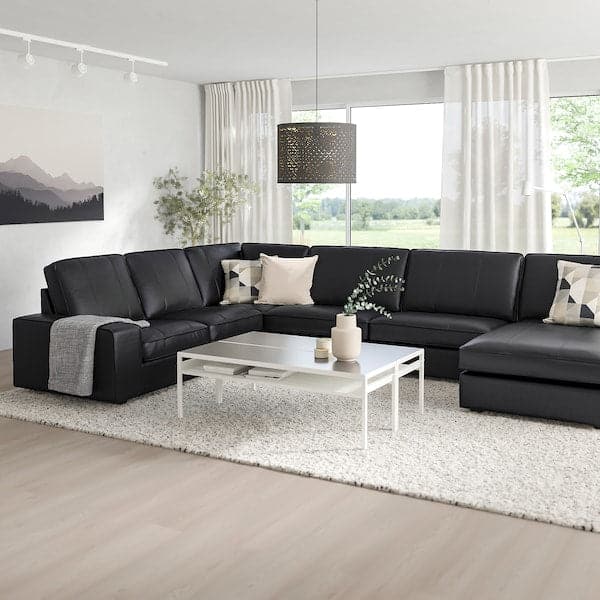 Ikea KIVIK Corner sofa, 6 seats, with black / Grann / Bomstad chaise-longue ,