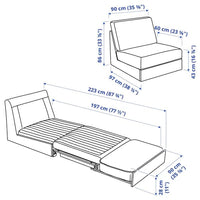 KIVIK - 1-seater sofa bed, Tallmyra beige , - best price from Maltashopper.com 89482774