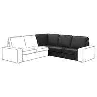 KIVIK corner section, Grann/Bomstad black, 230x82x92 cm