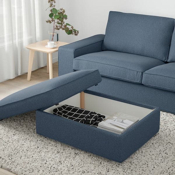 KIVIK - Footstool with storage, Gunnared blue , - best price from Maltashopper.com 89484749