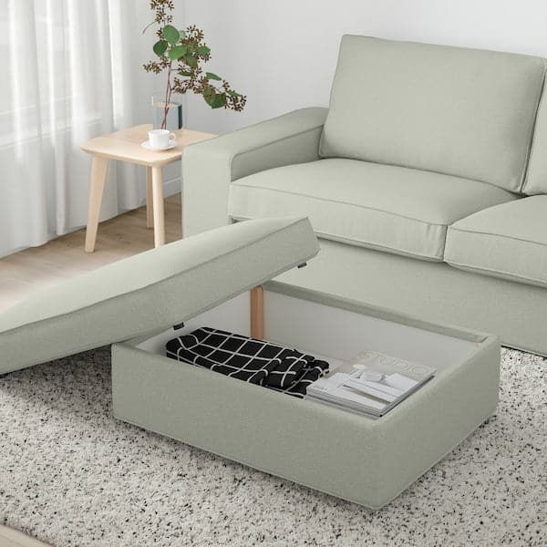 KIVIK - Footstool with storage, Gunnared light green , - best price from Maltashopper.com 99484796