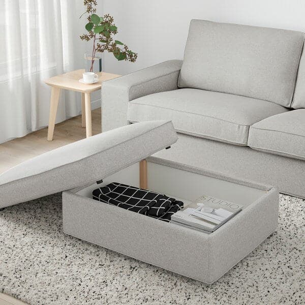 Ikea KIVIK - Footstool with storage, Tallmyra white/black ,