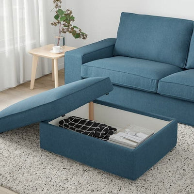 KIVIK - Footstool with storage, Tallmyra blue , - best price from Maltashopper.com 39484799