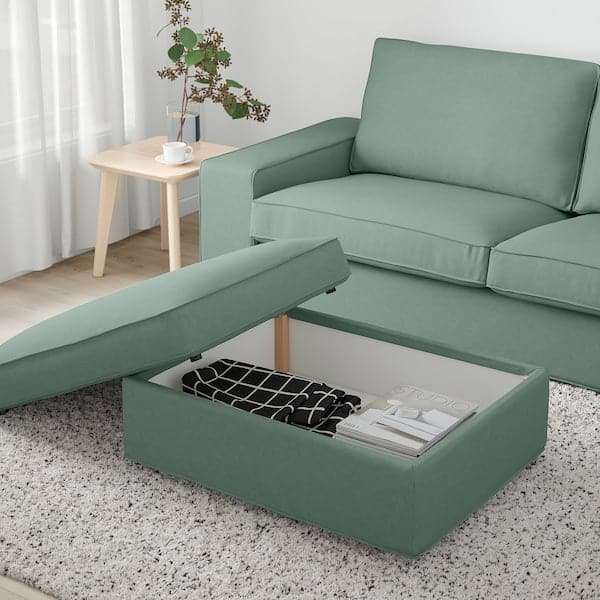 Ikea KIVIK - Footstool with storage, Tallmyra light green ,