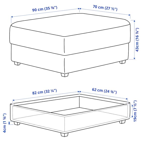 KIVIK - Footstool with storage, Tallmyra light green , - best price from Maltashopper.com 09484753