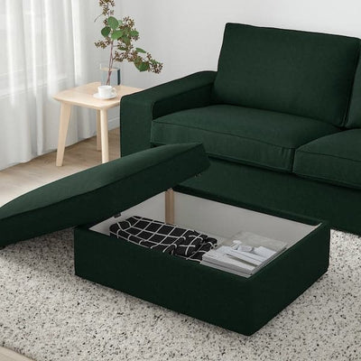 KIVIK - Footstool with storage, Tallmyra dark green , - best price from Maltashopper.com 29484752