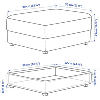 KIVIK - Footstool with storage, Tallmyra dark green , - best price from Maltashopper.com 29484752