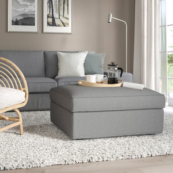 KIVIK Footstool with storage, Tibbleby beige/grey , - best price from Maltashopper.com 99440496
