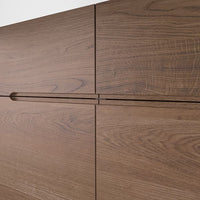 KLACKENÄS - Sideboard, black/oak veneer brown stained, 120x97 cm - best price from Maltashopper.com 90506750