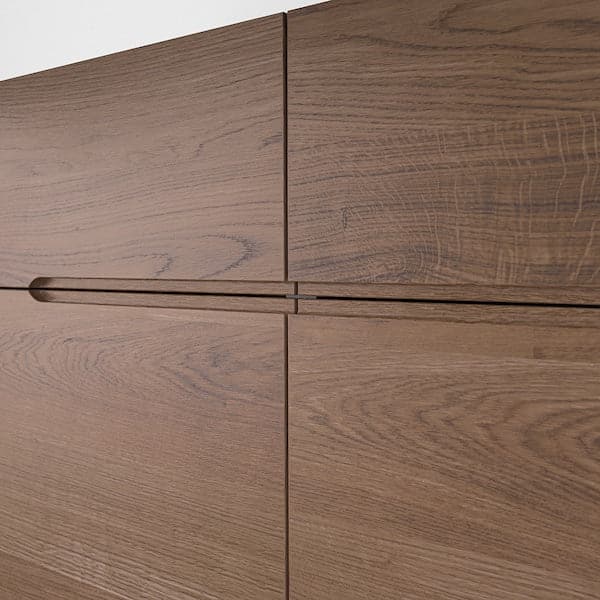 Ikea KLACKENÄS - Sideboard, black/oak veneer brown stained, 120x97 cm