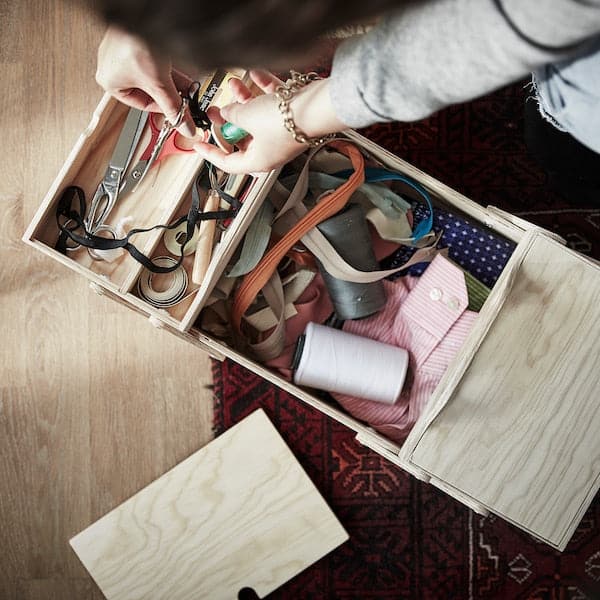 Ikea KLÄMMEMACKA - Desk organiser, natural plywood, 35x22 cm