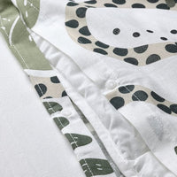 KLÄTTERKALLA - Duvet cover and 2 pillowcases, white/green , - best price from Maltashopper.com 70540991