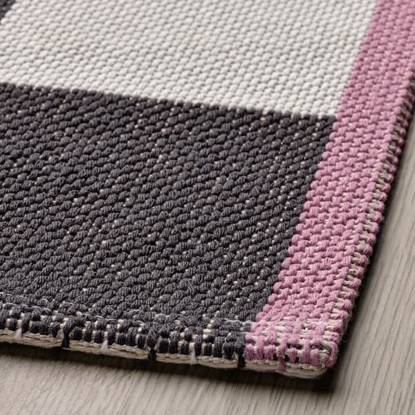 KLASSRUM - Carpet, flatweave, white/black, , 133x195 cm - best price from Maltashopper.com 80551106