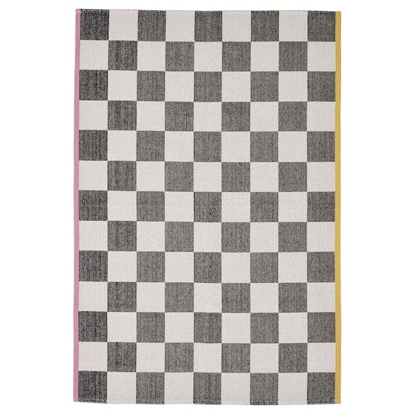KLASSRUM - Carpet, flatweave, white/black, , 133x195 cm - best price from Maltashopper.com 80551106
