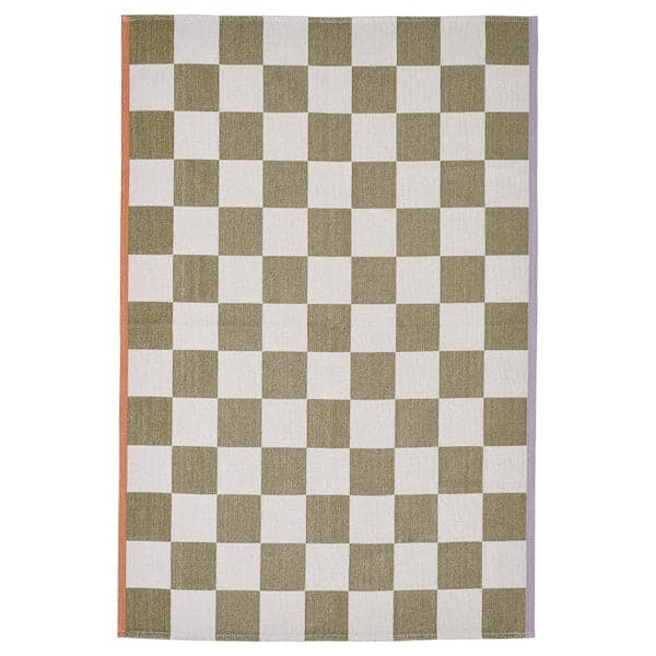 KLASSRUM - Rug, flatwoven, white/green, 133x195 cm - best price from Maltashopper.com 00555863