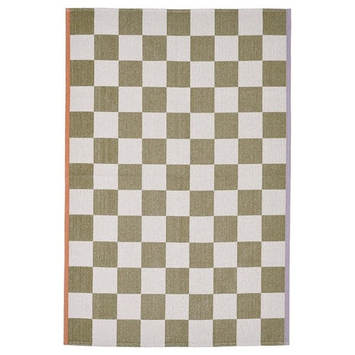 KLASSRUM - Rug, flatwoven, white/green, 133x195 cm