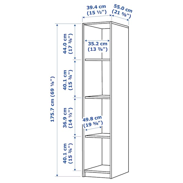 Ikea KLEPPSTAD Day wardrobe - white 39x176 cm