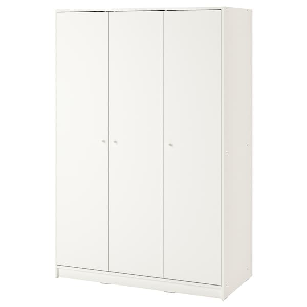 Ikea KLEPPSTAD - Wardrobe with 3 doors, white, 117x176 cm