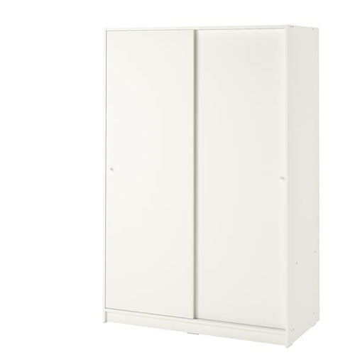 KLEPPSTAD - Wardrobe with sliding doors, white