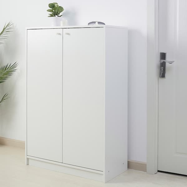 KLEPPSTAD Shoe cabinet / storage unit, white,80x35x117 cm