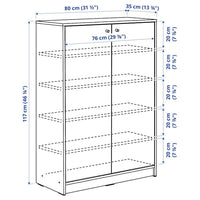 KLEPPSTAD Shoe cabinet / storage unit, white,80x35x117 cm , 80x35x117 cm - best price from Maltashopper.com 30521659