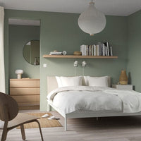 KLEPPSTAD - Bed frame, white/Vissle beige, 160x200 cm - best price from Maltashopper.com 10492672