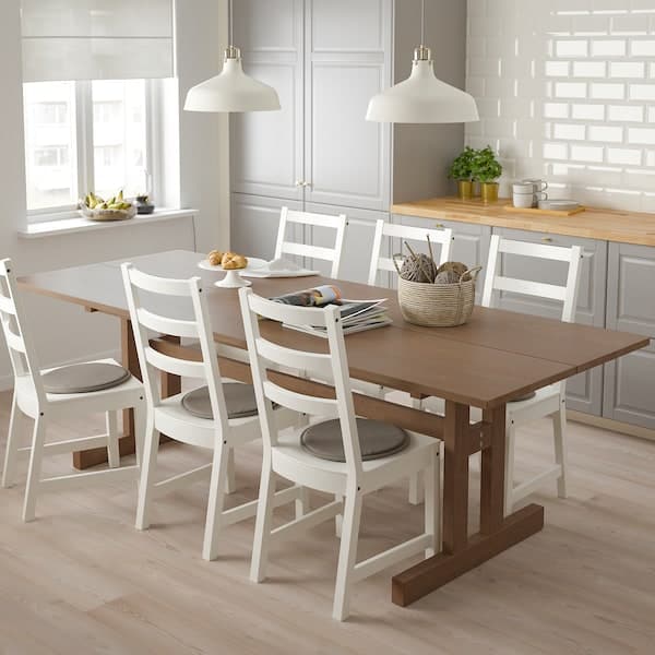 KLIMPFJ LL NORDVIKEN Table and 6 chairs grey brown white