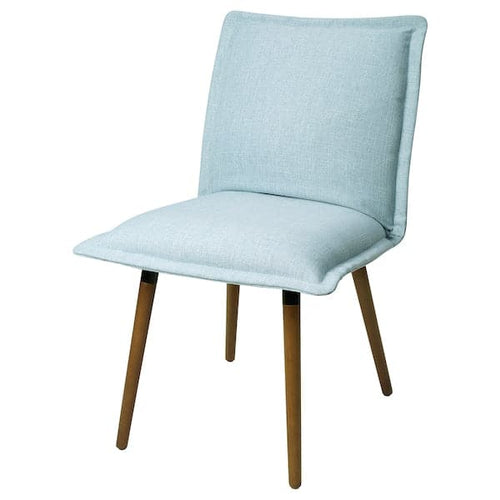 KLINTEN - Chair, brown/Kilanda pale blue ,
