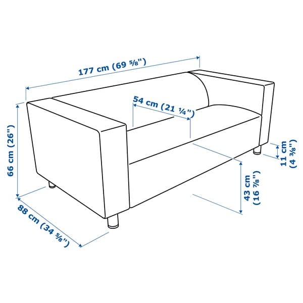 Ikea KLIPPAN 2-seater sofa - Black Bomstad ,