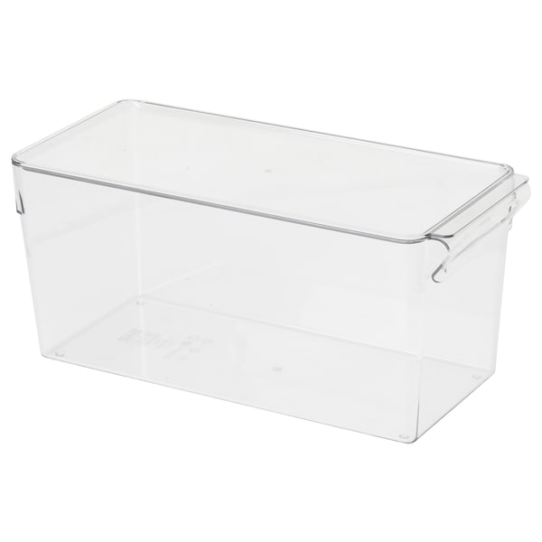 KLIPPKAKTUS - Storage box for fridge, transparent, 32x14x14 cm