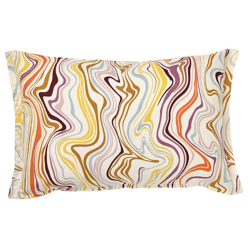 KLIPPNEJLIKA - Cushion cover, off-white/multicolour, 40x58 cm