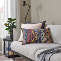 KLIPPNEJLIKA - Cushion cover, dark blue/multicolour, 40x58 cm - best price from Maltashopper.com 00571491