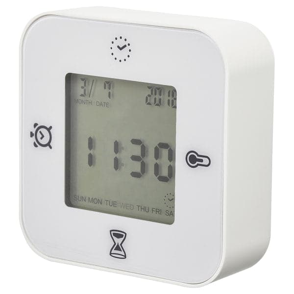 KLOCKIS - Clock/thermometer/alarm/timer, white - best price from Maltashopper.com 80277004