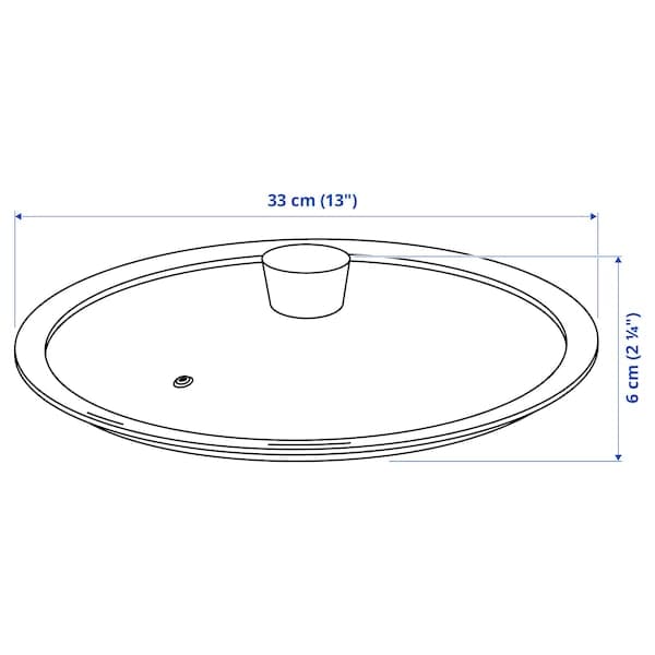 Ikea KLOCKREN - Pan lid, glass, 33 cm