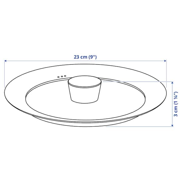 Ikea KLOCKREN - Lid, glass, 24 cm